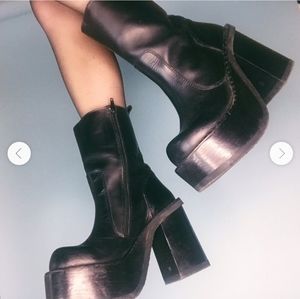 RARE Muro Chunky vintage goth platform rave festival leather boots
